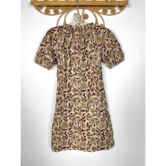 NEW Mata Traders Yashvi Dress printed floral tan S - Picture 6 of 8